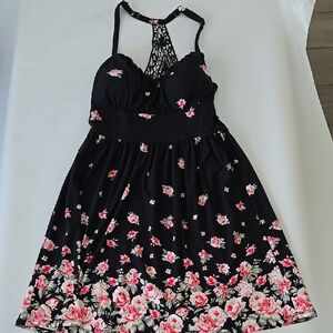 NOBO Floral Black and Pink Dress